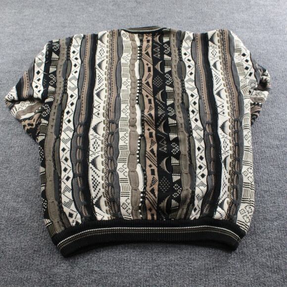 Vintage Cotton Traders Sweater Mens 2XL 3D Knit Geometric Textured Coogi Style - Picture 4 of 8